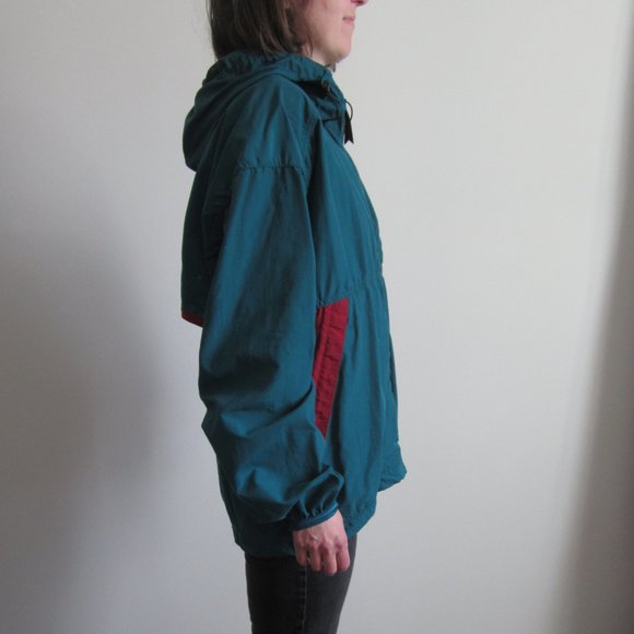 Late 80s early 90s turquoise windbreaker - Picture 2 of 3